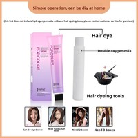Crème colorante pour cheveux semi-permanente de qualité supérieure JiaYing - Douce pour les cheveux, faible teneur en ammoniaque, sans décoloration nécessaire, couvre les cheveux gris, utilisation à domicile