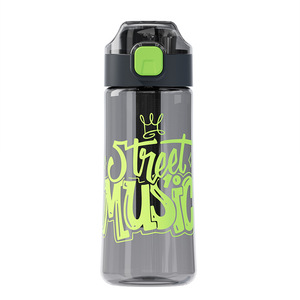 Street Music Sports Water <b>Bottle</b> 750Ml Plastic <b>Flip</b> <b>Top</b> <b>With</b> Strap For Fitness Outdoor Use - Product Image 1