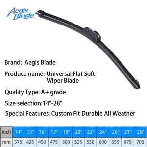 ใบปัดน้ำฝนแบบแบนไร้โครง Ultra Smooth Aegis <span class=keywords><strong>Blade</strong></span> ผลิตจากยางธรรมชาติหลายชั้น ใช้ได้ทุกฤดู เงียบ 99% ใช้ได้กับรถยนต์ทั่วไป ขนาด 14-28 นิ้ว - Product Image 2
