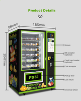 Distributeur automatique réfrigéré Miracle Lift Combo pour salades de fruits, idéal pour les centres commerciaux