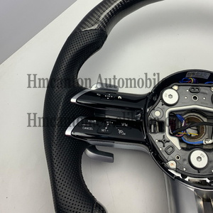 พวงมาลัยหุ้มหนังคาร์บอนไฟเบอร์แบบมีรูพรุนสำหรับพวงมาลัยเมอร์เซเดสเบนซ์ W177 W213 W204 C257 - Product Image 6