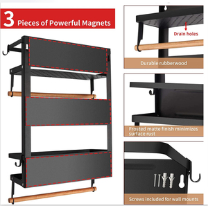 Magnete contenitore per spezie organizzatore frigorifero ripiano laterale scaffale per spezie a <span class=keywords><strong>parete</strong></span> scaffale <span class=keywords><strong>da</strong></span> cucina magnetico pieghevole - Product Image 5