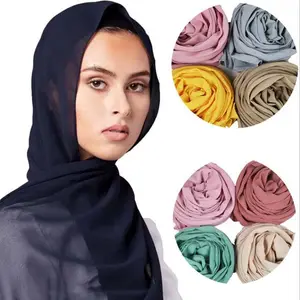 Hijab en mousseline pour femmes musulmanes