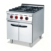 Cuisinière à gaz en acier inoxydable de haute qualité, 4 brûleurs, armoire, gaz naturel/propane, équipement de cuisine commercial multifonctionnel