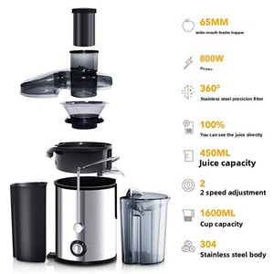 Mixeur/Extracteur de Jus Transfrontalier en Acier Inoxydable <span class=keywords><strong>Silver</strong></span> <span class=keywords><strong>Crest</strong></span> avec Goulotte Large, Séparation Centrifuge Pulpe-Jus, Multi-usages - Product Image 2