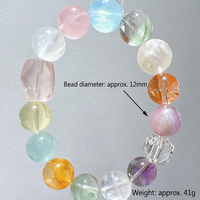 Bracelet extensible en pierres précieuses naturelles mélangées, perles de cristal, bracelet en cristal roulé assorti pour la création de bijoux