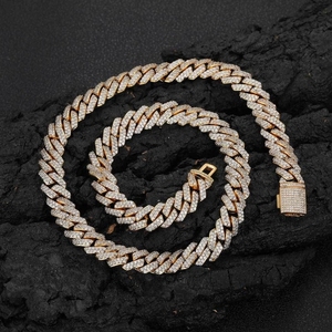 สร้อยคอฮิบฮอบสไตล์ฮิบเบิ้นสุดอินเทรนด์สร้อยคอแบบสี่เหลี่ยมขนมเปียกปูนประดับพลอยสีทับทิมเต็มล้านล้านชิ้นสำหรับผู้ชายเครื่องประดับแบบยูนิเซ็กส์ - Product Image 2