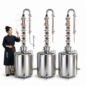 เครื่องกลั่นสุราขนาดเล็ก Ace 100L 200L ทำจากสแตนเลสและทองแดง ใช้ไฟฟ้า สำหรับกลั่นวอดก้า บรั่นดี รัม วิสกี้ สำหรับใช้ในบ้าน - Product Image 1