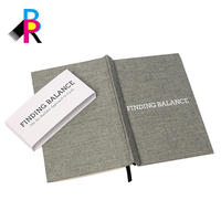 Carnet de notes à couverture rigide en tissu écologique de haute qualité, impression personnalisée, logo personnalisé, reliure cousue, vente en gros