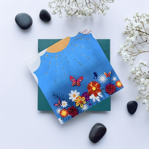 บัตรของขวัญศิลปะดอกไม้แบบเวียดนามม้วนทำด้วยมือกระดาษป๊อปอัพยกดอกไม้สำหรับฉลอง - Product Image 2