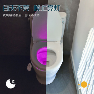 Projecteur de toilettes F16, lumière de nuit à induction corporelle rechargeable 500 mAh, éclairage ambiant RGB - Product Image 3