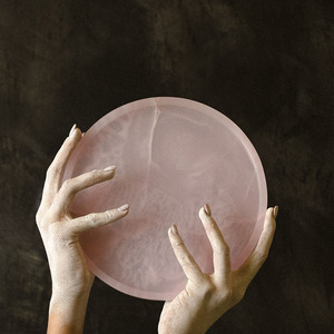 Vassoio Rotondo in Marmo Beige Cinese Economico, Marmo <span class=keywords><strong>Nero</strong></span> Marquina - Product Image 4