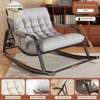 Chaise longue à bascule en métal écologique avec coussin moelleux pour salon et chambre à coucher