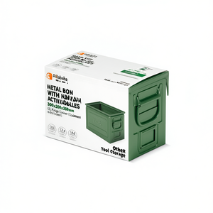 Boîte en métal Fami avec poignées 300x200x200mm 12L, conteneur de rangement pour outils et équipements - Product Image 3