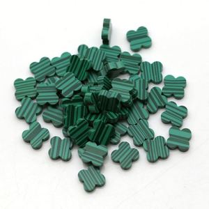 Prix de gros Malachite synthétique de haute qualité Trèfle à quatre feuilles Pierres précieuses pour bijoux - Product Image 5