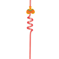 Pailles en spirale de qualité alimentaire à motif de dessin animé, thème fête d'été mexicaine transfrontalière, pour boissons et jus, accessoires de fête d'anniversaire