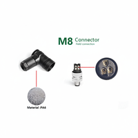Connecteur M8 à verrouillage rapide blindé à 3 broches M8-M03S en cuivre plaqué or, étanche IP67, 4A 60V, pour montage sur site et automatisation