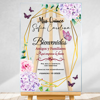 Invitations de mariage personnalisées en acrylique en gros, cartes d'invitation transparentes personnalisées pour Sweet 16 et Quinceañera avec enveloppes