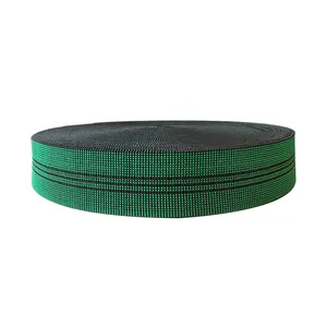 辉腾专业制造商高品质绿色5厘米宽度48-50g/m重量编织松紧带沙发织带