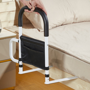 KS Bedside Handrail 50cm Height Foldable Safety Rail For Elderly Bed Assist With <b>Storage</b> Pocket - Product Image 4