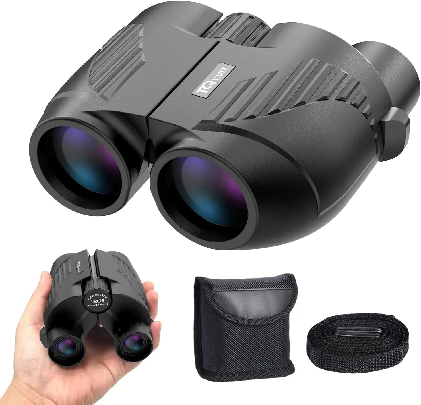 Binoculars 20x25 High Power Easy Focus Binoculars with Low Light Vision, Compact Binoculars for Bird Watching and Travel