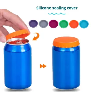 Tapas de Silicona Europeas Americanas a Prueba de Fugas para Latas de Uso Doméstico, Sellado Creativo Fácil de Abrir para Coca-Cola, Cerveza y Otras Bebidas - Product Image 1