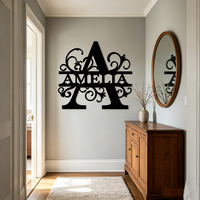 Décoration murale personnalisée en métal avec le nom de la famille AMELIA, lettres de l'alphabet en métal, décoration pour le salon