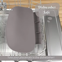 Set de table rond en silicone avec pochette anti-dérapante pour attraper les restes, idéal pour les restaurants, la maison et les voyages (Sauge)