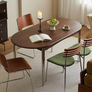 Silla de Comedor con Estructura Metálica y Asiento Tapizado, Estilo Escandinavo Vintage, para Hogar, Sala de Estar o Restaurante - Product Image 3