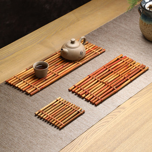 Anji Handmade Bamboo <b>Tea</b> Tray Japanese Style Flat Bamboo Mat For <b>Tea</b> <b>Set</b> Accessories Bamboo Crafts - Product Image 4