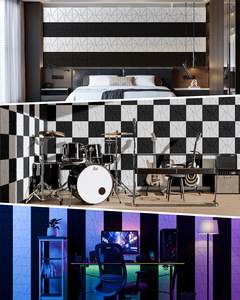 2025 Modern Design Zelfklevend Snijbaar Milieuvriendelijk Polyestervezel Akoestisch Paneel 90% Lawaai Ziekenhuis 3d Modelontwerp - Product Image 4