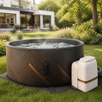 Piscine Spa Gonflable Plug and Play, Installation Facile, Spa à Bulles Chauffé Portable pour Petite Terrasse, Jardin ou Cour