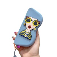 Étui de rangement portable pour lunettes de soleil, mignon, anti-chute, en silicone imperméable, avec design suspendable