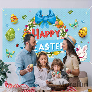 Bannière de fond de <span class=keywords><strong>chasse</strong></span> aux oeufs de Pâques en tissu de grande taille personnalisée - Product Image 4