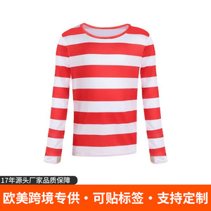 Camisa de Manga Larga a Rayas Clever Wally, Disfraz Unisex para Juego de Roles, Halloween, Anime, Fiestas - Product Image 5