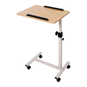 <b>Adjustable</b> Height Bedside <b>Table</b> With Hydraulic Lift For Elderly Nursing Use Metal Construction <b>Folding</b> Design - Product Image 2