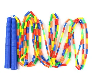 Wholesale rope 5 meters-Group 5 Meter Length Antifreeze TPU Bamboo Pattern Rope Skipping Children Colorful Beads Jump Rope Skipping