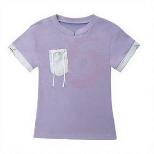 เสื้อยืดพิมพ์ลายแบบมีกระเป๋า ผ้าเนื้อดี เป็นมิตรกับสิ่งแวดล้อม สำหรับผู้หญิง แขนสั้น ทรงปกติ แห้งเร็ว ระบายอากาศดี มีสไตล์ คุณภาพสูง - Product Image 1