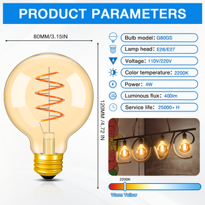 Trong nhà dân cư Edison bóng đèn cổ điển trang trí hình ống dẫn ống đèn 4W 6W 30mm 185mm 225mm trắng ấm <span class=keywords><strong>E27</strong></span> toàn cầu SMD <span class=keywords><strong>LED</strong></span> - Product Image 4