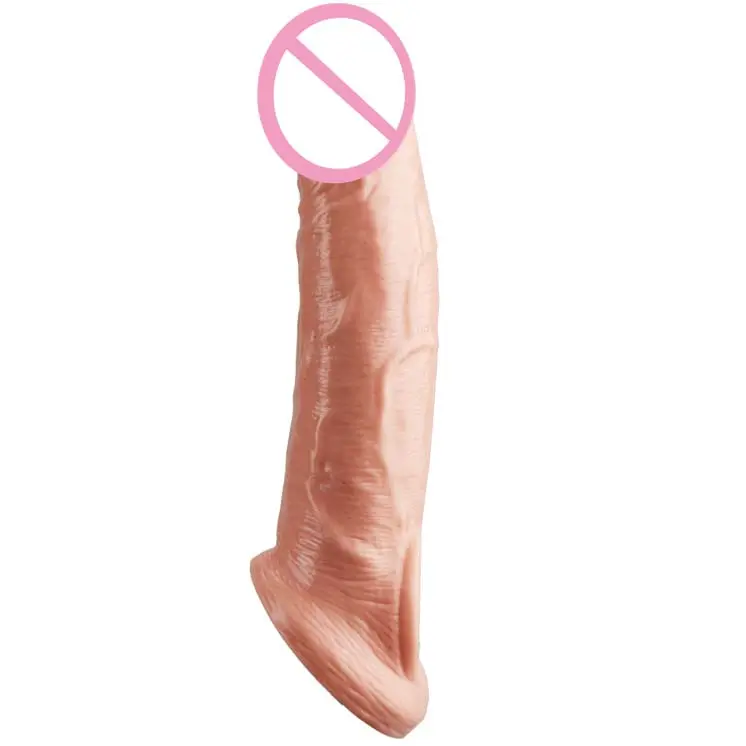 Wieder verwendbares Silikon Realistische Dildo hülle TPE Drache Penis ärmel sexy unsichtbares nacktes Kondom