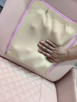 Fauteuil de pédicure spa électrique de luxe rose avec bassin LED, jets de massage et station VIP inclinable électrique