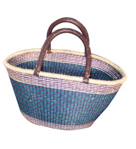 Bolso de mano tejido ligero y suave de jacinto de agua con diseño de red para compras de frutas y verduras - Product Image 2