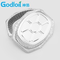 Plat de service jetable géant en aluminium de 16 lb (446*355*76mm) pour rôtir la dinde aux États-Unis, plateau argenté pour traiteur