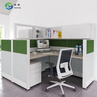 Bureau modulaire de cabine de poste de travail de 2 personnes de séparation de bureau avec le Cabinet aérien