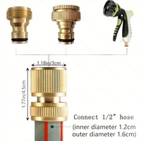 Raccord de tuyau à déconnexion rapide en laiton de 1/2 pouce sans outil, connecteur d'eau universel anti-fuite pour l'arrosage extérieur