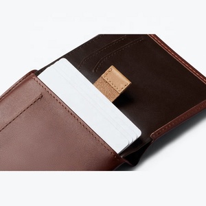 יוקרה מלא תבואה עור slim bofild כסף ארנק עם כיס אחורי rfid חסימת עבור גברים - Product Image 3