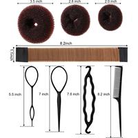 Nouveaux accessoires de salon personnalisables : outils capillaires, filets à cheveux extensibles en nylon, ensemble de chignons et peignes à queue de cheval