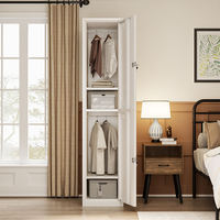Casier portable moderne en acier à 3 portes avec serrure pour chambre à coucher, appartement, rangement de meubles domestiques