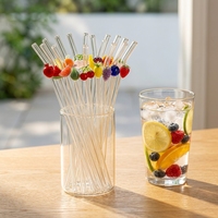 Pailles en verre de 7,9 pouces, 16 oz, en verre borosilicate de haute qualité, série Halloween, pailles en verre réutilisables, disponibles en plusieurs couleurs