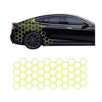 Autocollants universels en vinyle nid d'abeille pour voiture, motif hexagonal, imperméables, auto-adhésifs, découpés, étiquettes personnalisées pour le style automobile